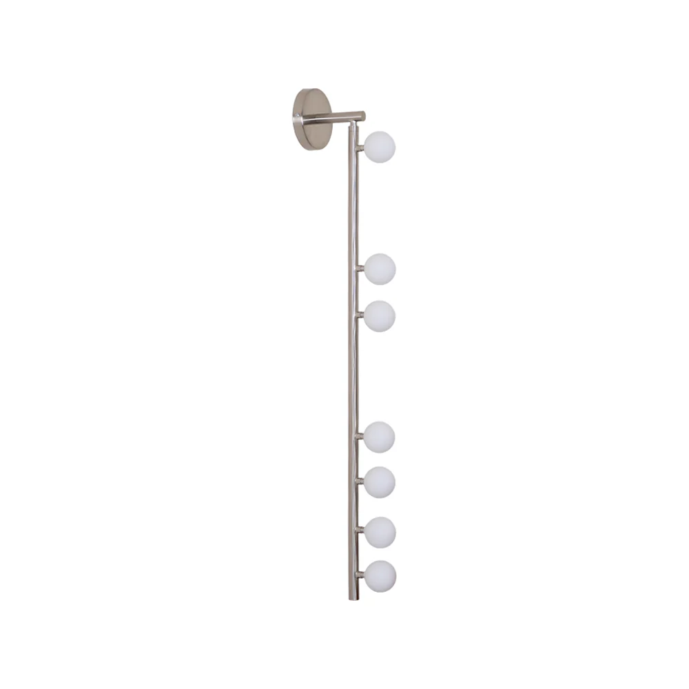 Настенный светильник Brass Glass Tube - 7 источников света ∅12см x 100см, античная латунь, белый