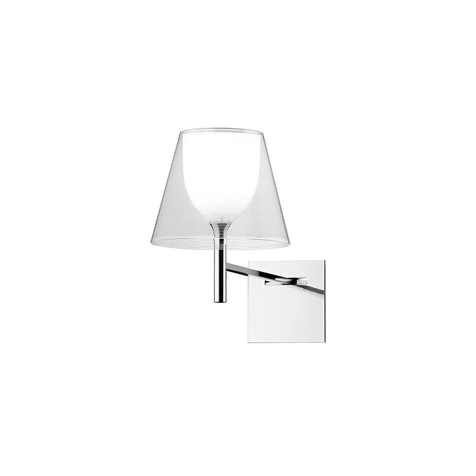 Chrome Prism Wall Lamp - Set of 2 / White fabric & Chrome