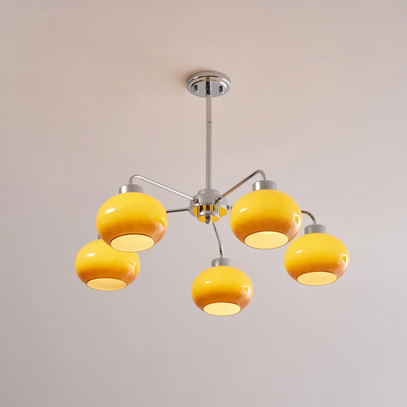 Люстра Oval Persimmon - 8 плафонов ∅85см x 15см, хром, белый