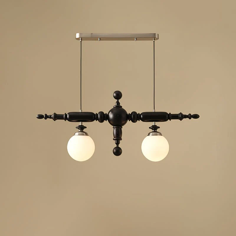 Люстра Cambridge Wooden - 4 источника света 139см x 41см, орех, золотой