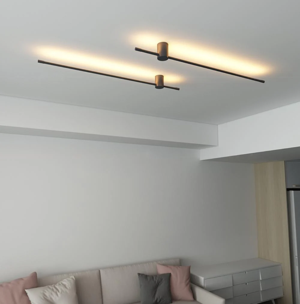 Linear LED Wall Light - Model C Set of 2 / Black / Cold Light
