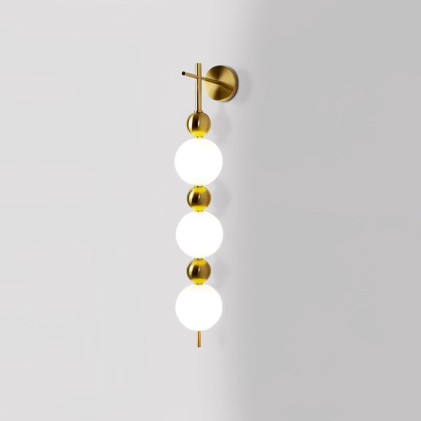 Candied Haws String Wall Lamp - ∅ 10.2″ x H 32.3″ / ∅ 15cm x H 82cm Set of 2 / Gold & White / Warm Light