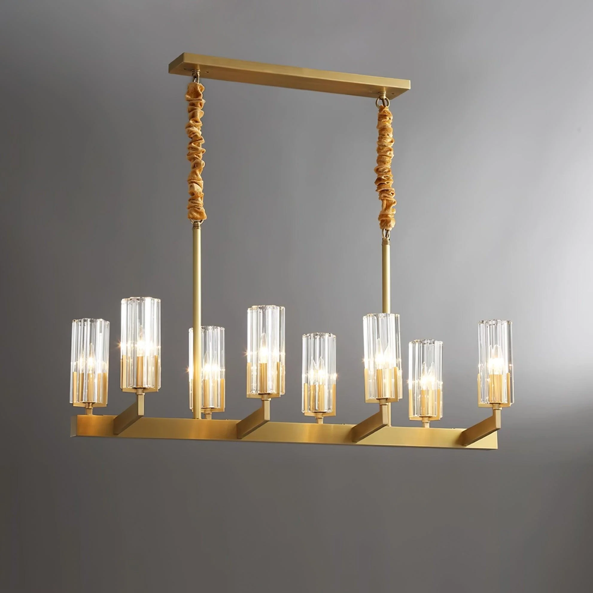 Люстра Kayla Brass - 6 плафонов ∅60см x 41см, латунь, прозрачный