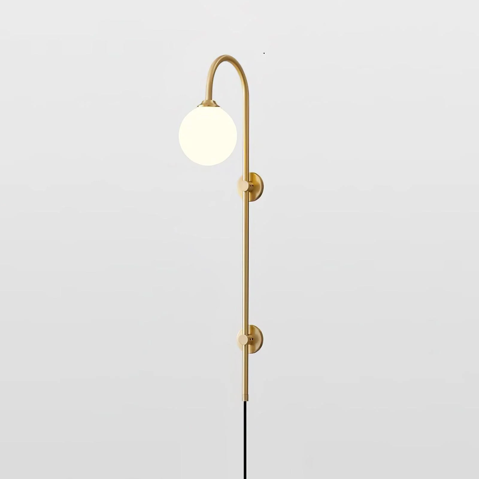 Настенный светильник Globe Brass Plug-in - ∅15см х 120см, золотой, белый