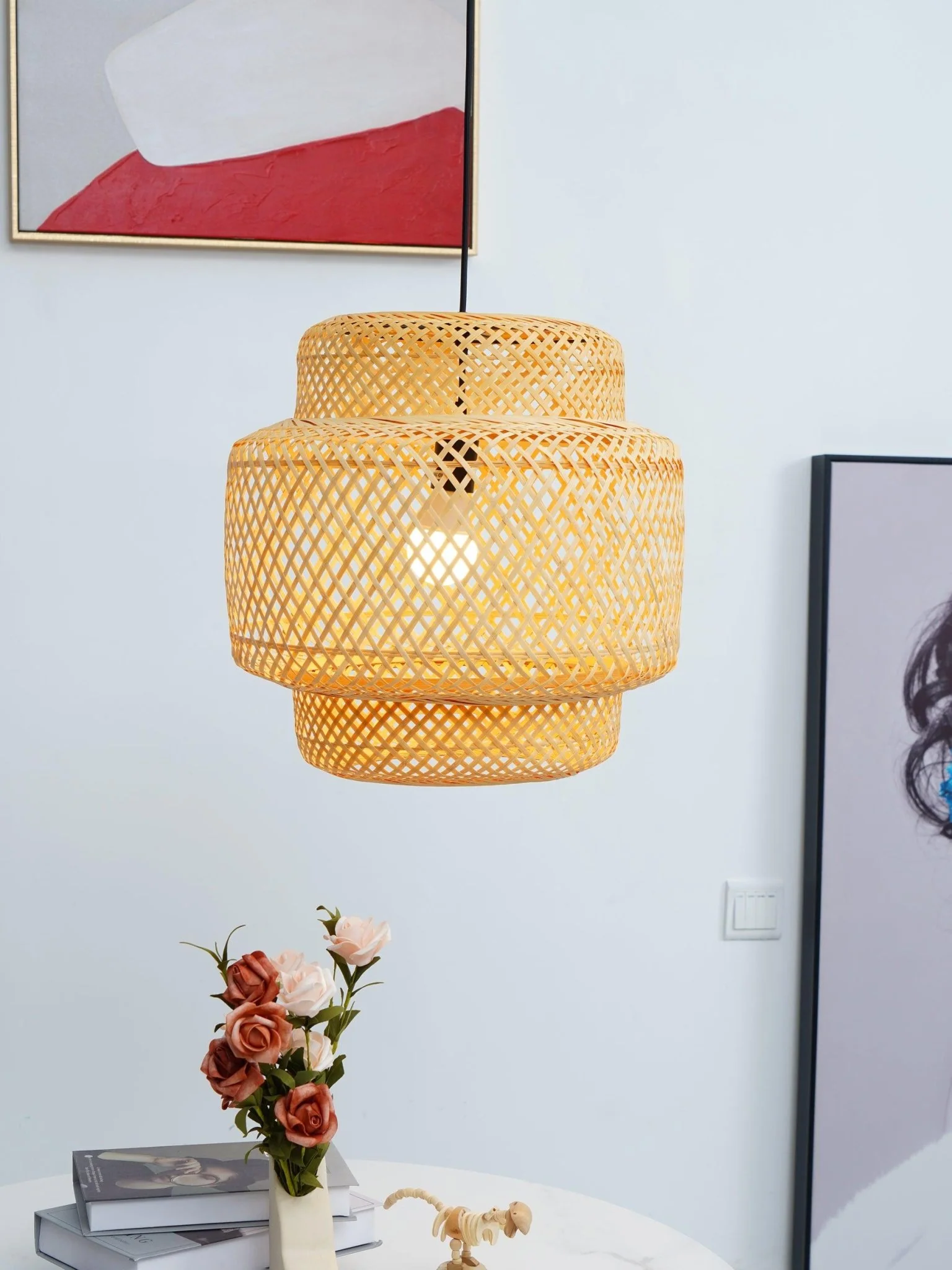 Подвесной светильник Bamboo - ∅50см x 50см, натуральный бамбук