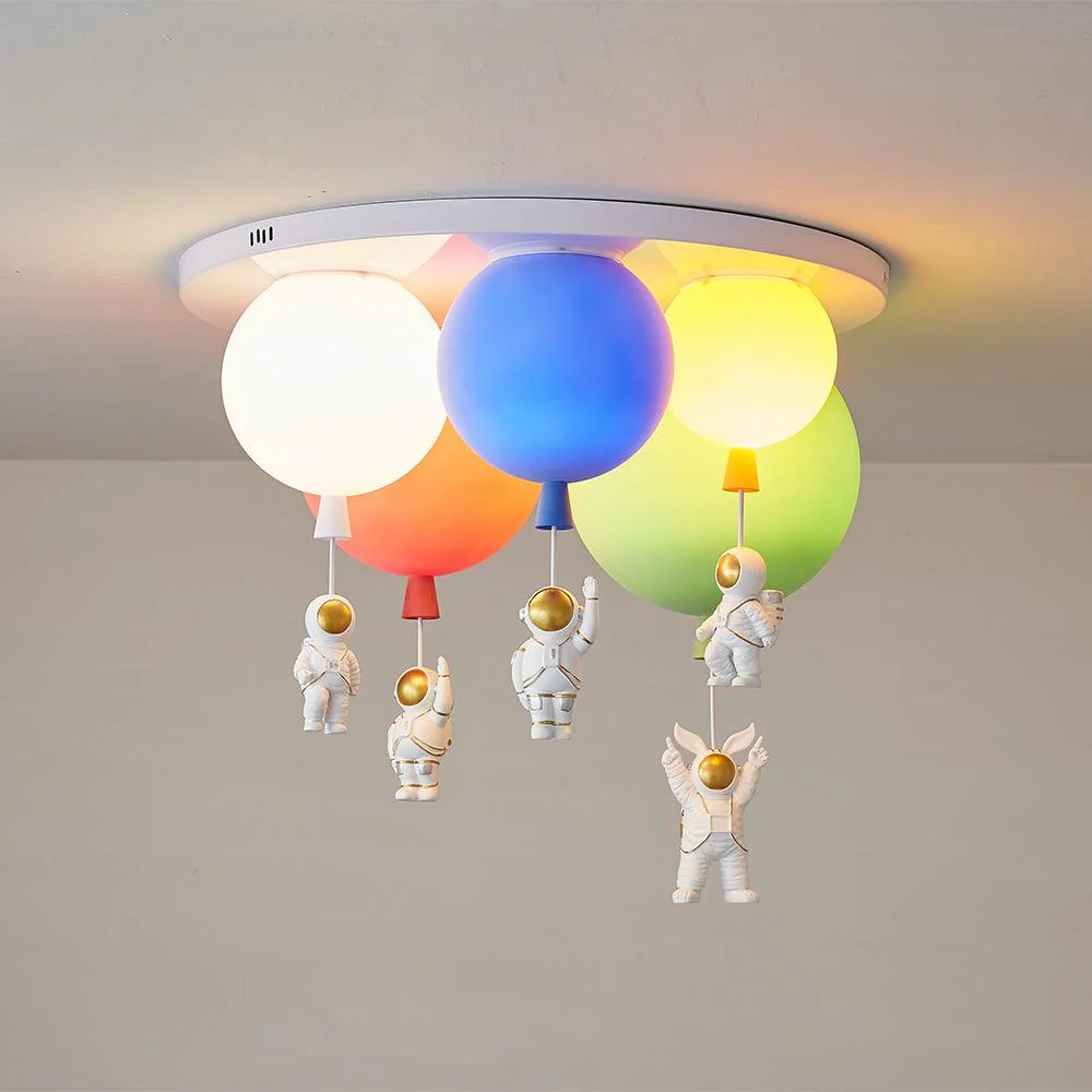 Потолочный светильник Frosted Balloon Combination - модель A, 5 источников света, ∅70см x 66см, оранжевый, красный, синий