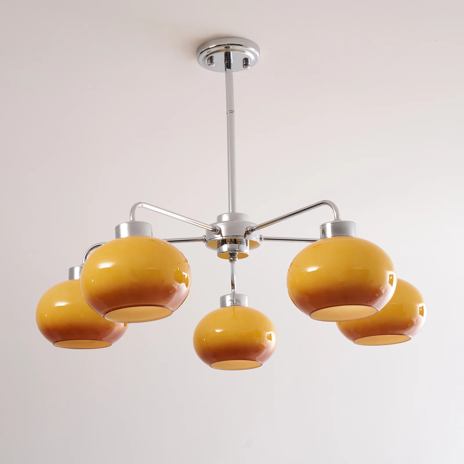 Люстра Oval Persimmon - 8 плафонов ∅85см x 15см, хром, белый