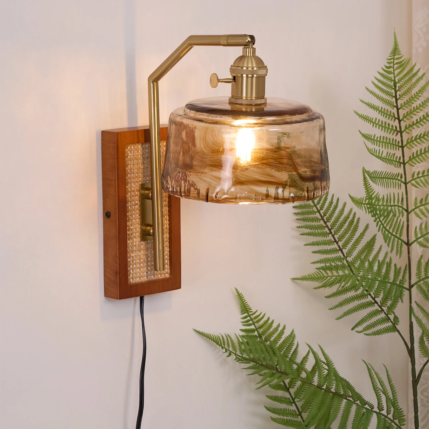 Rafi Wall Lamp - Model C ∅ 8.2″ x H 13.7″ Set of 2 / Brass / EU Plug