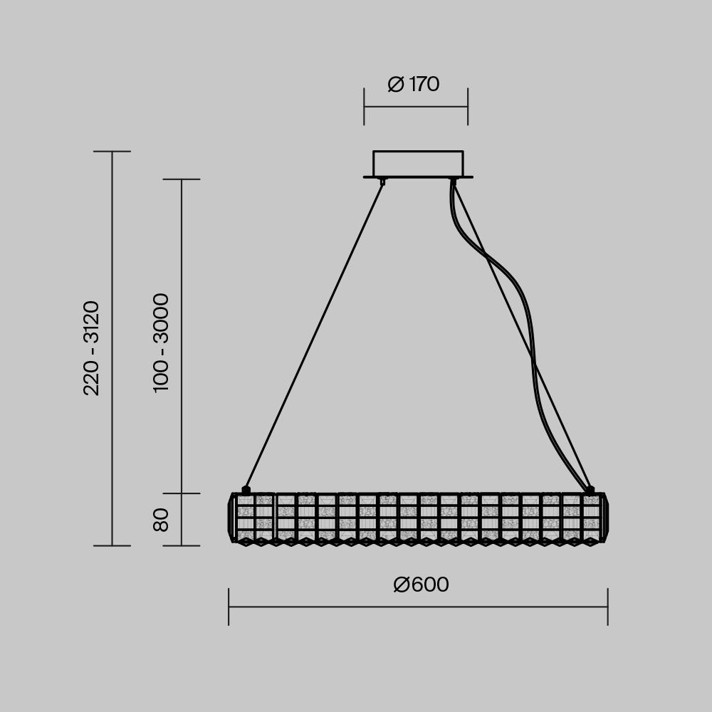 Подвесной светильник Maytoni Castello 220-240V 30W IP20 3000K MOD335PL-L30CH3K