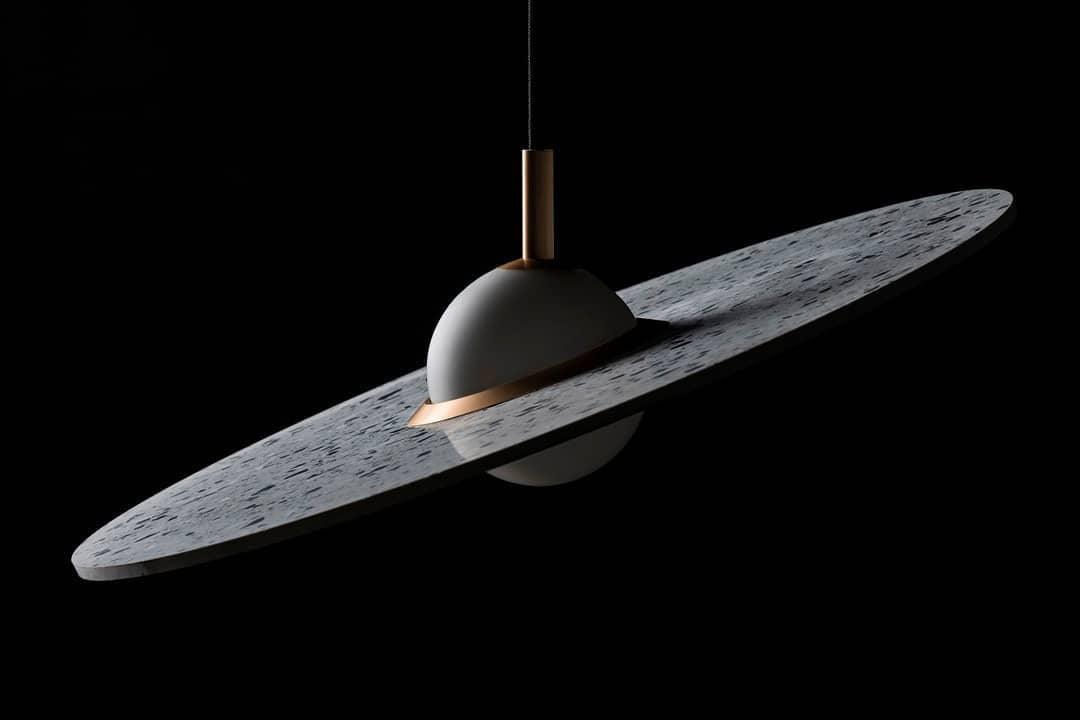 Подвесной светильник Planet - ∅40см x 15см, белый терраццо