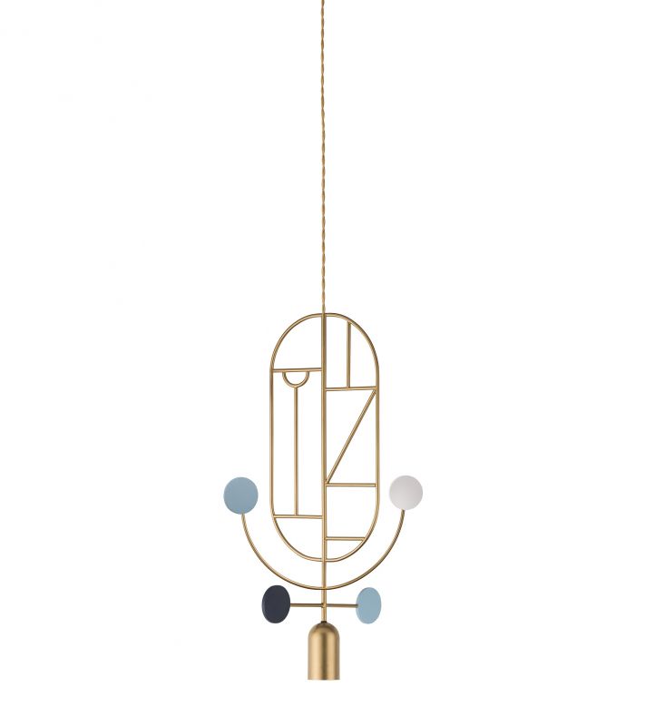 Подвесной светильник NOMON HOME WOODEN DOTS, CONF. 5, GOLD/COLOR BD-2788637