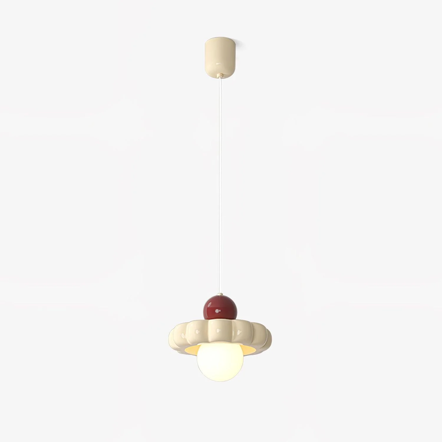 Подвесной светильник Cream Cloud - ∅19см x 11см, молочный кофе, кофе