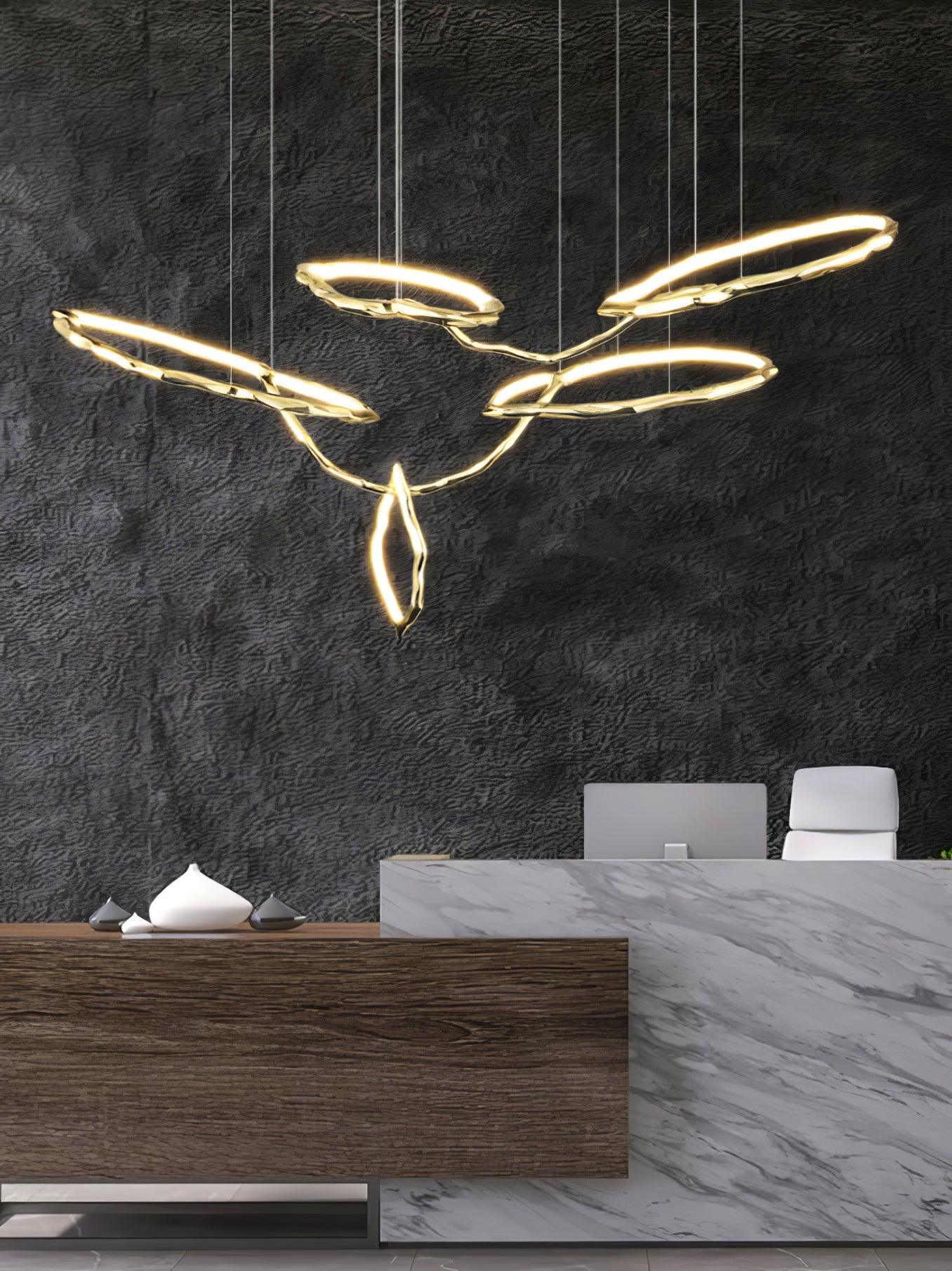 Люстра Cloud Rings Series Brass - ∅823см x 244см x 138см, золотой, белый, теплый свет