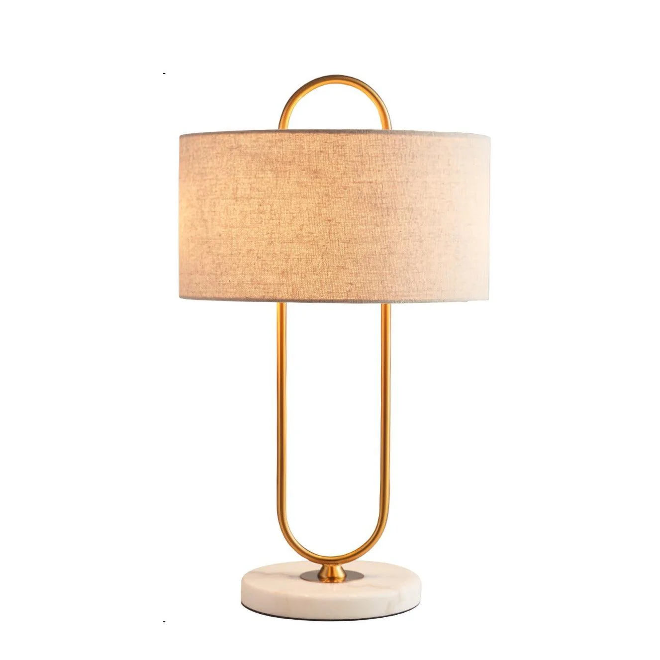 Warner Table Lamp - ∅ 13″ x H 22.8″ /  Dia 33cm x H 58cm / Gold & White / AU plug