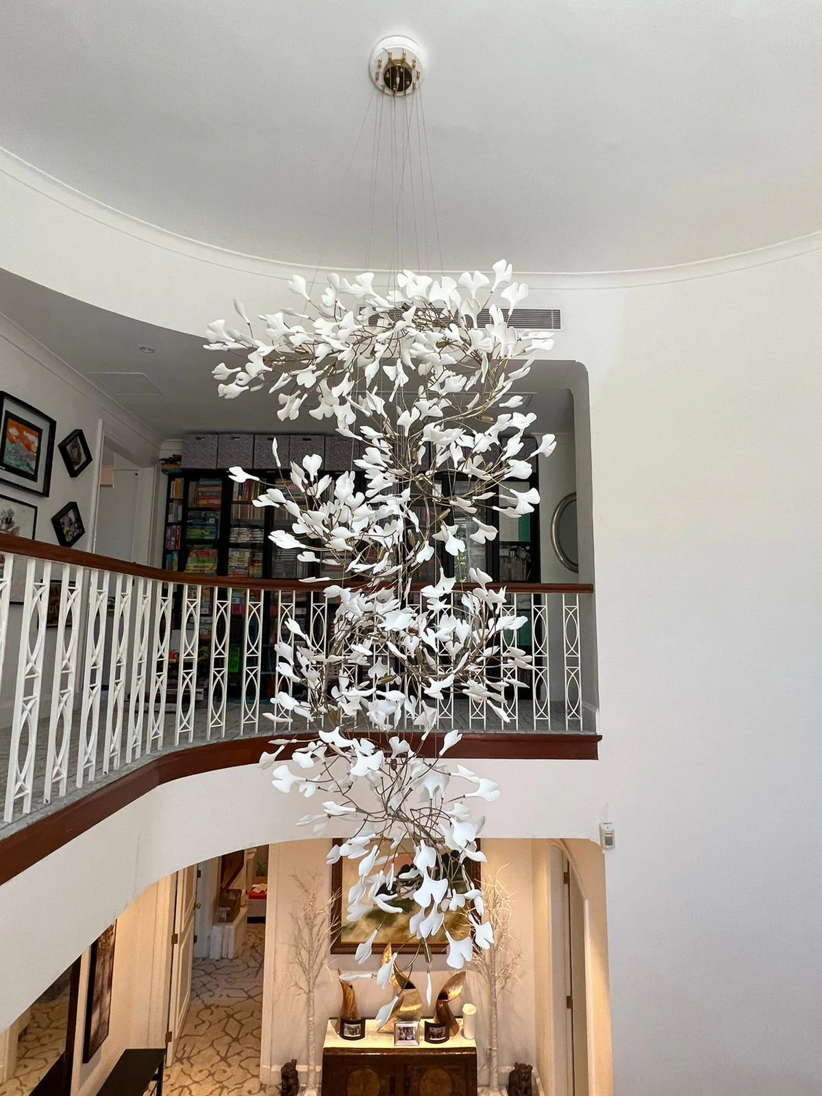 Люстра Gingko F - ∅100см x 200см, золотой, белый