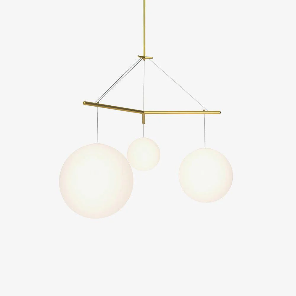 Подвесной светильник Celestial Orb Trio - ∅115см x 150см, золотой, белый