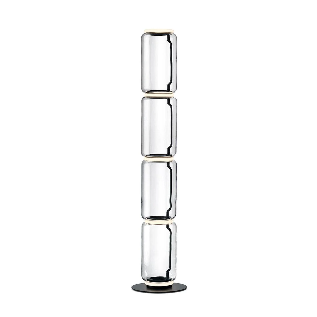 Торшер Bamboo Glass - ∅28см x 57см, стекло, черный, теплый свет