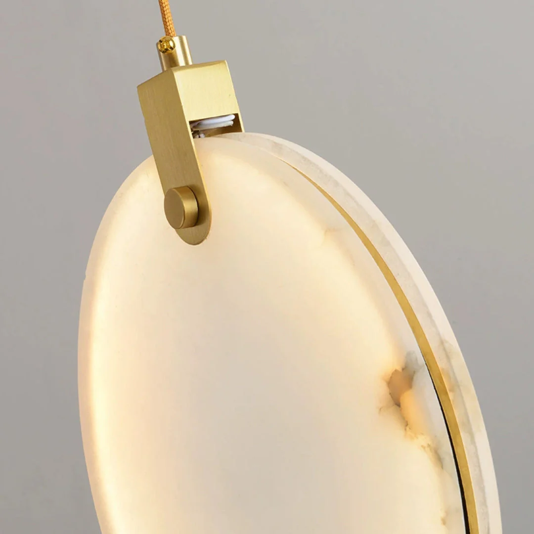 Подвесной светильник Harvest Alabaster - размер M, ∅25см x 25см, латунь, белый, теплый свет