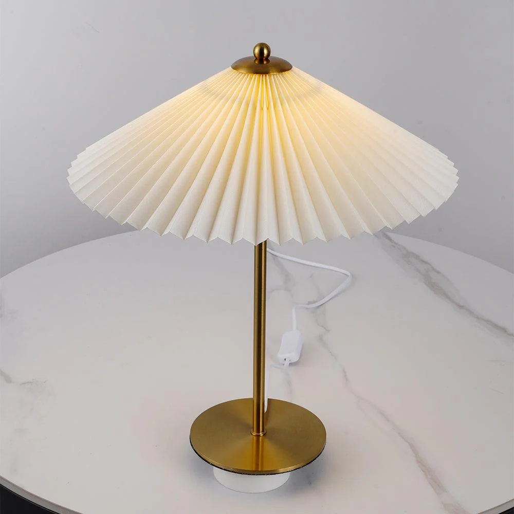 Настольный светильник Perla Pleated - ∅36см x 43см, золотой