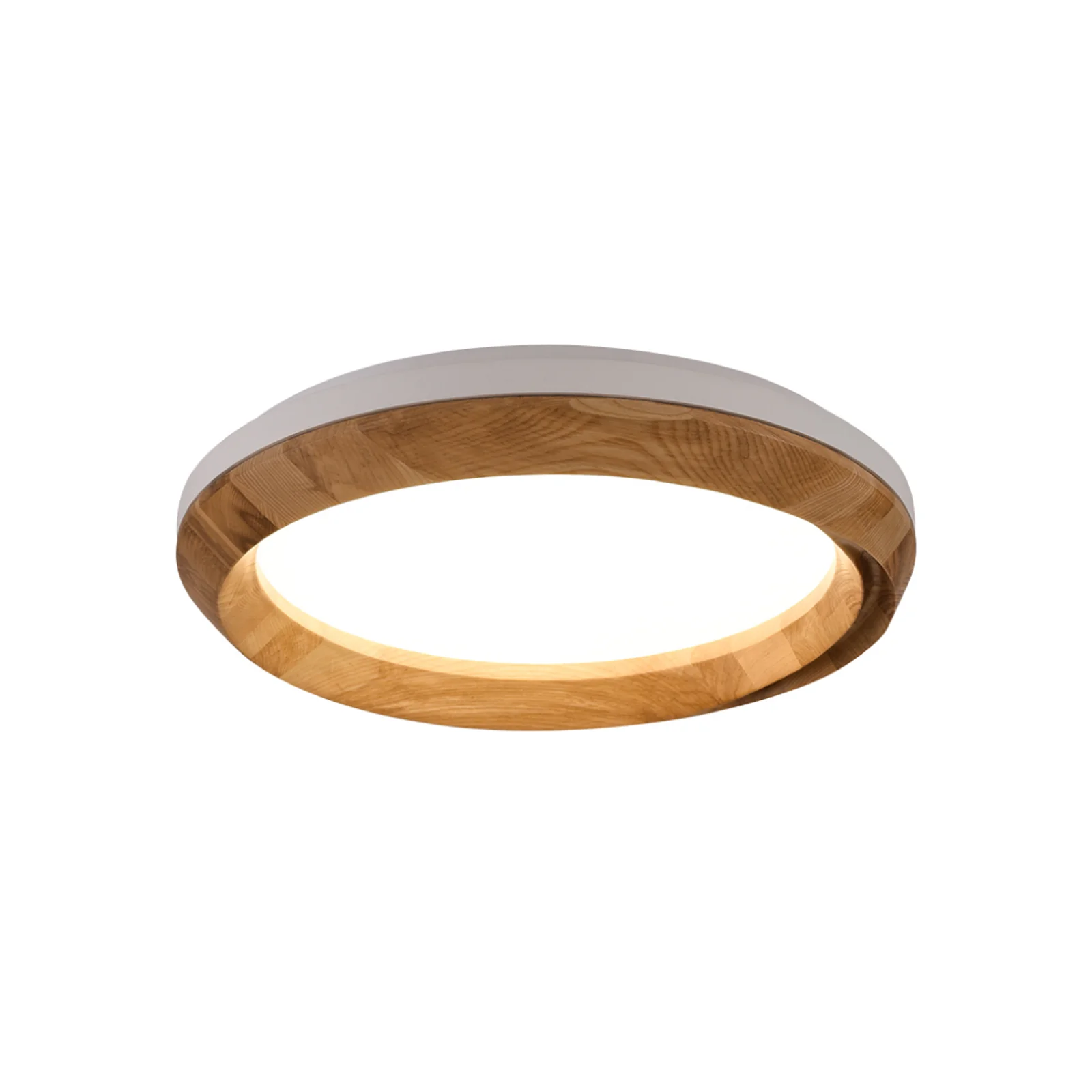 Потолочный светильник Ripple Wood - ∅45см x 13см, черный, орех, теплый свет