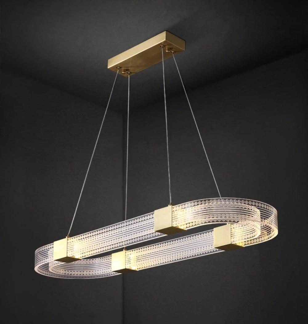 Люстра Parallel Ring LED - ∅65см + ∅80см x 150см, теплый свет