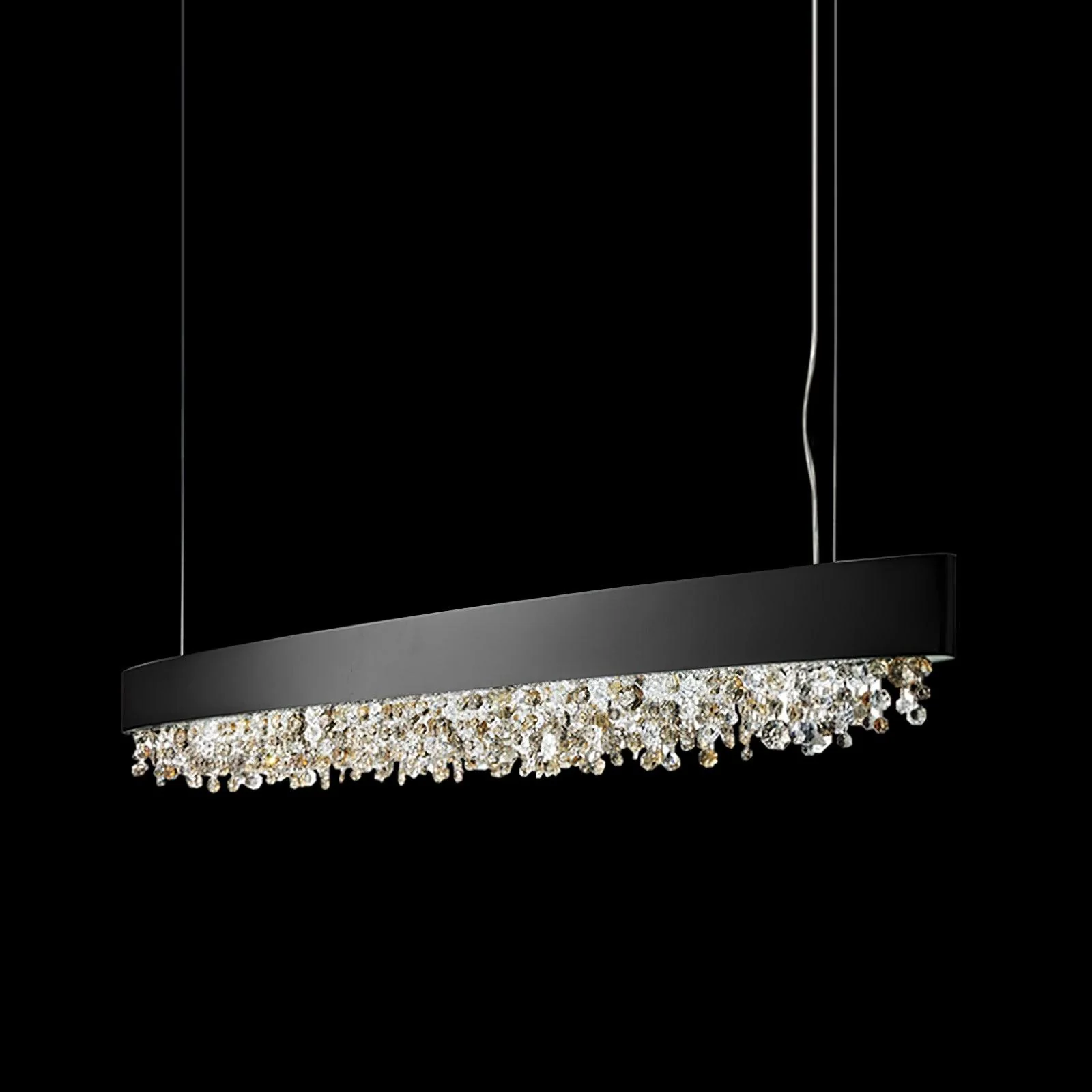 Подвесной светильник Marilyn Modern Crystal - 100см x 13см x 26см, розовое золото, прозрачный кристалл