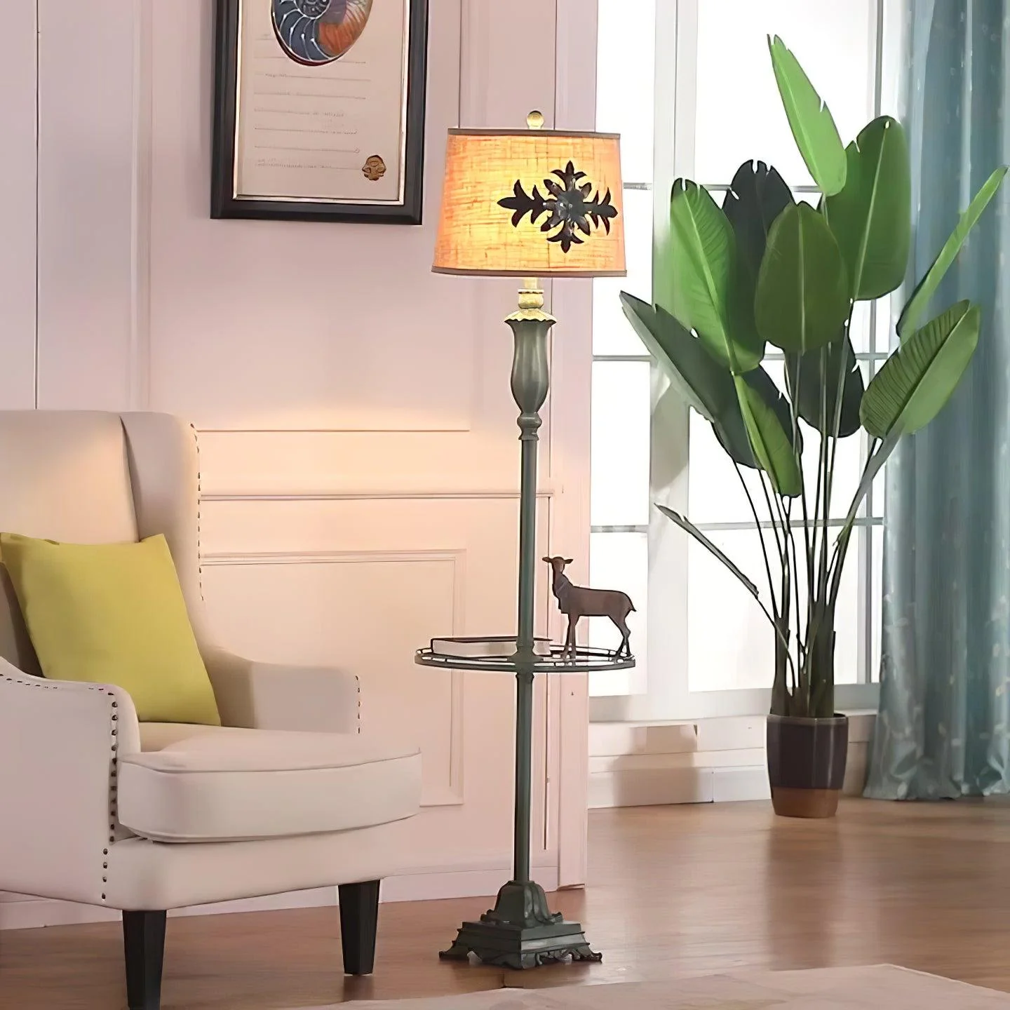 Lark Floor Lamp - Model A ∅ 16.5″ x H 64″ / Dia 42cm x H 163cm / Green / US plug