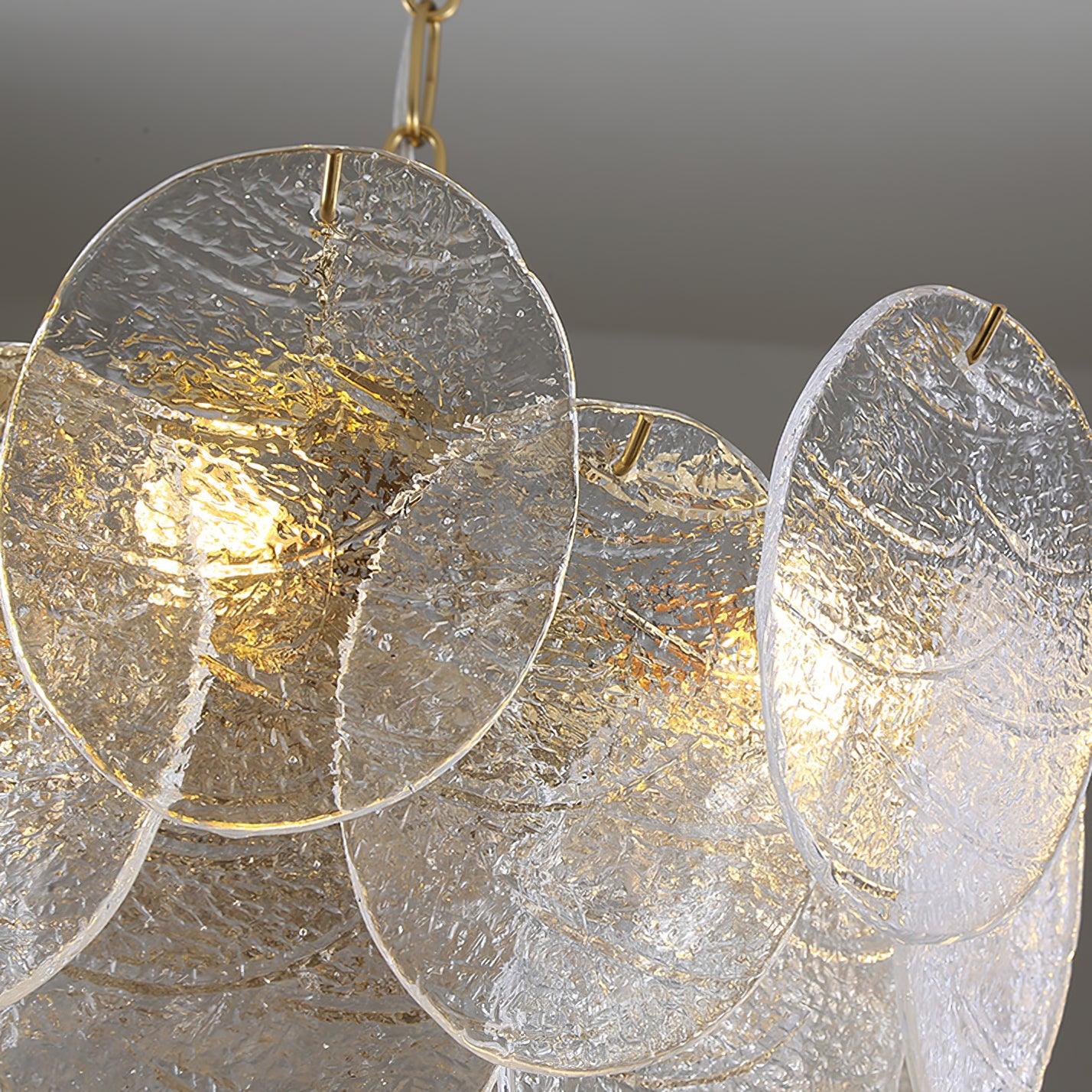 Люстра Glass Disc - 4 подвеса ∅40см x 27см, золотой, стекло