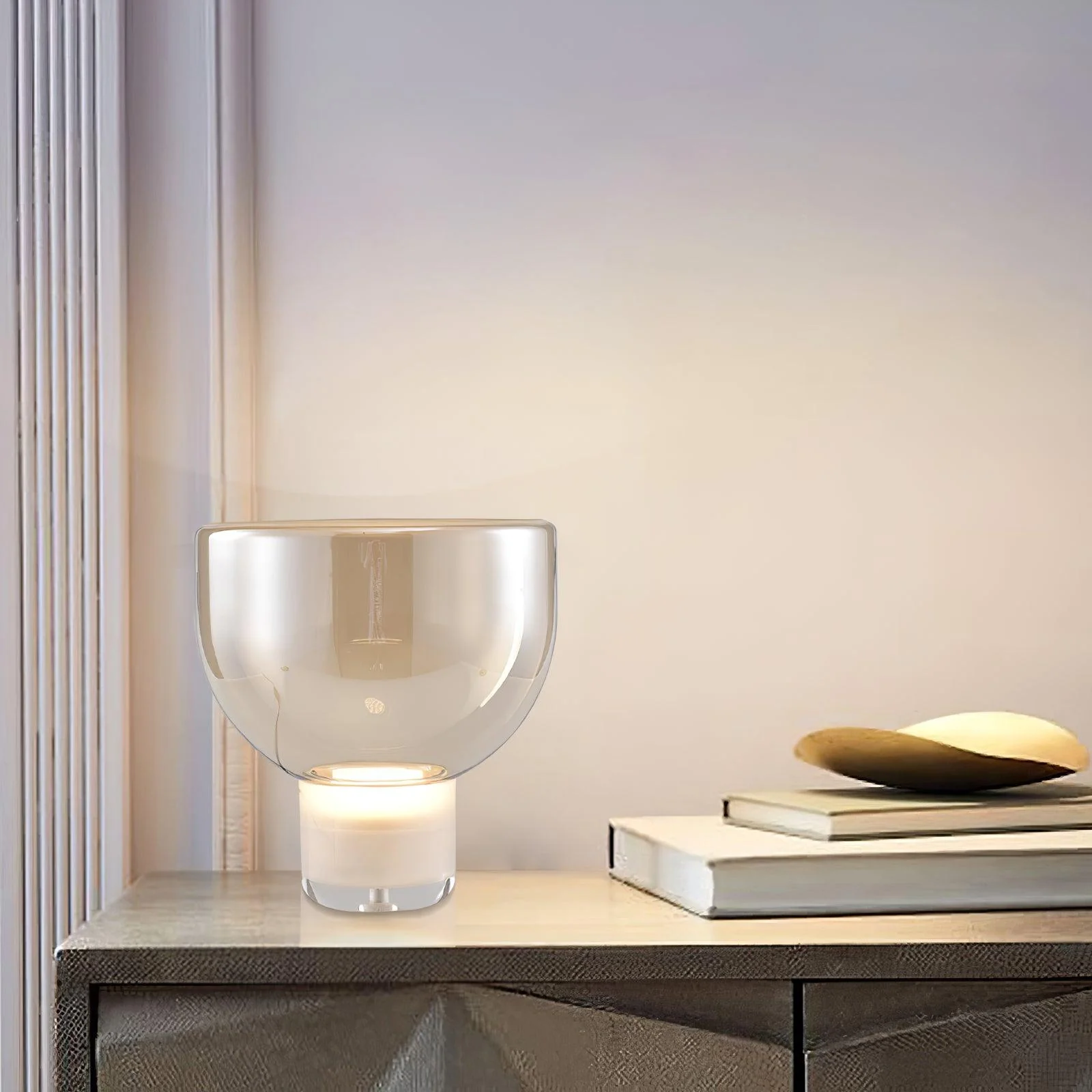 Aella Table Lamp - ∅ 14.9″ x H 14.5″ / Dia 38cm x H 37cm / Cognac / UK plug