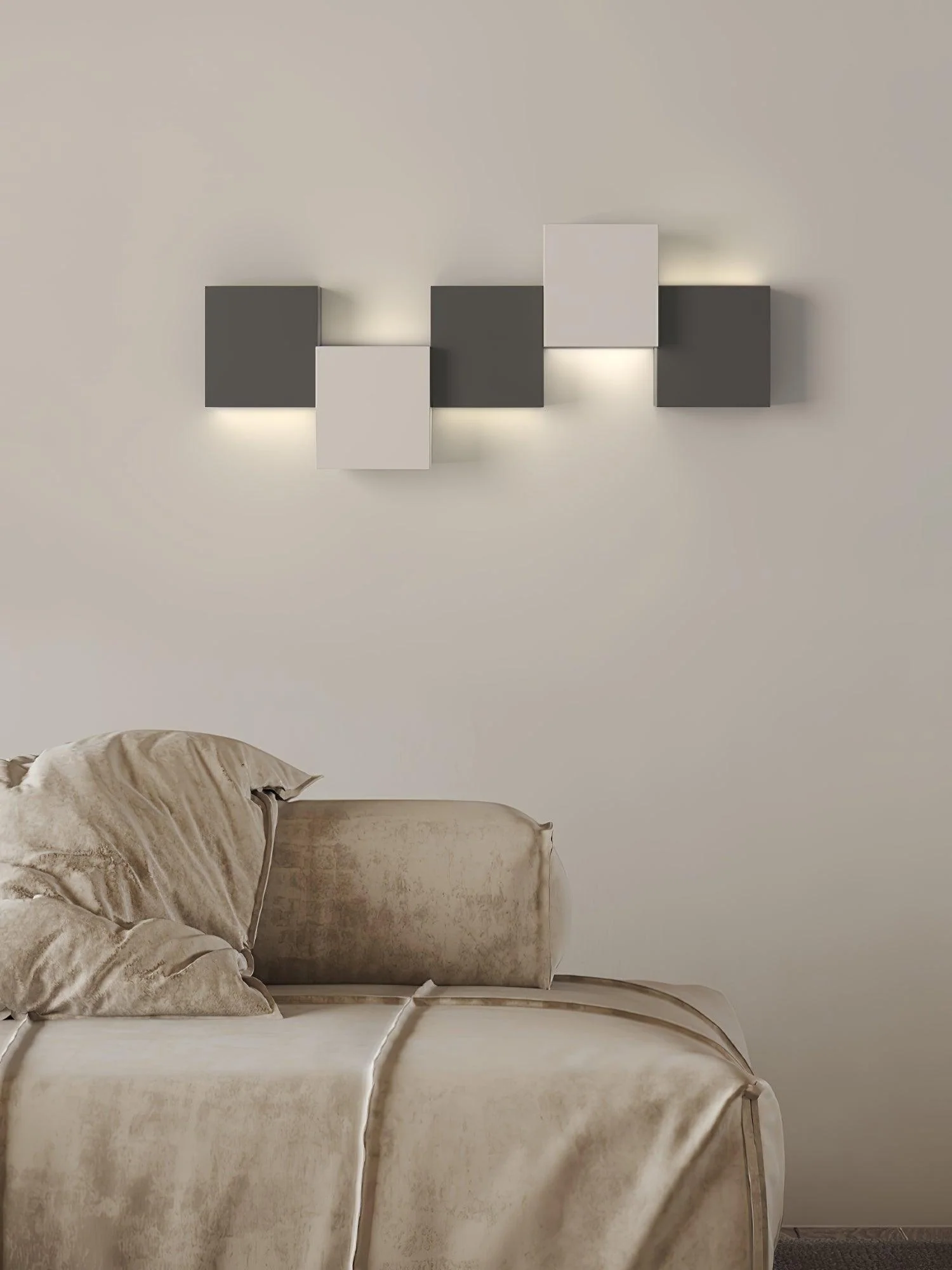 Piano Key Wall Light - ∅ 11″ x H 8.9″ / Dia 28cm x H 22.5cm Set of 2 / Black & White / Three-Color Changing Light