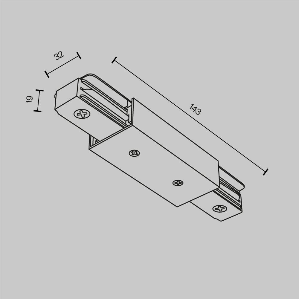 Прямой коннектор питания Maytoni Accessories for tracks Unity TRA001CB-11B
