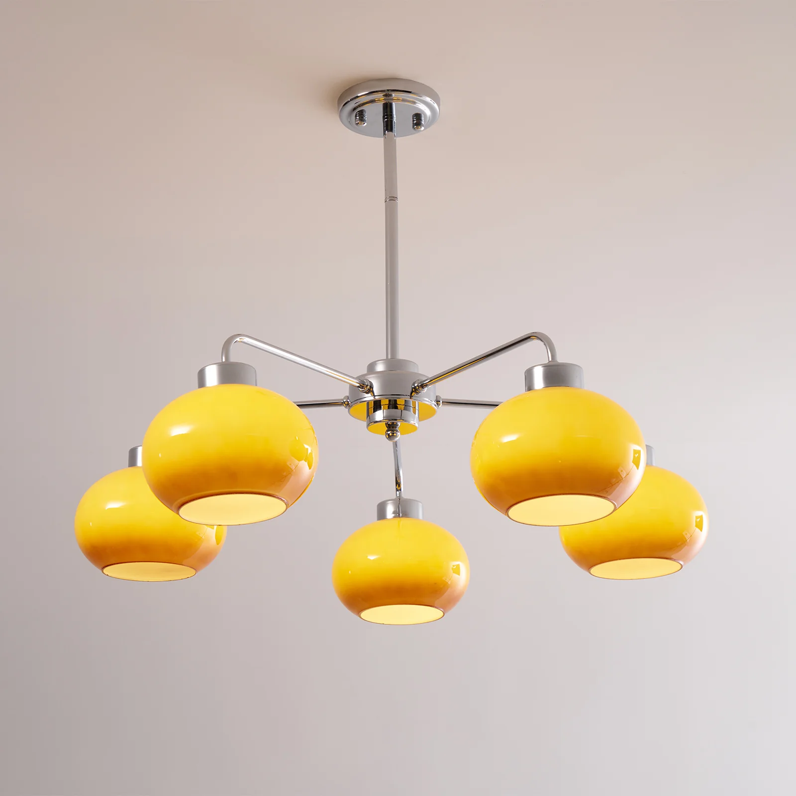 Люстра Oval Persimmon - 8 плафонов ∅85см x 15см, хром, белый