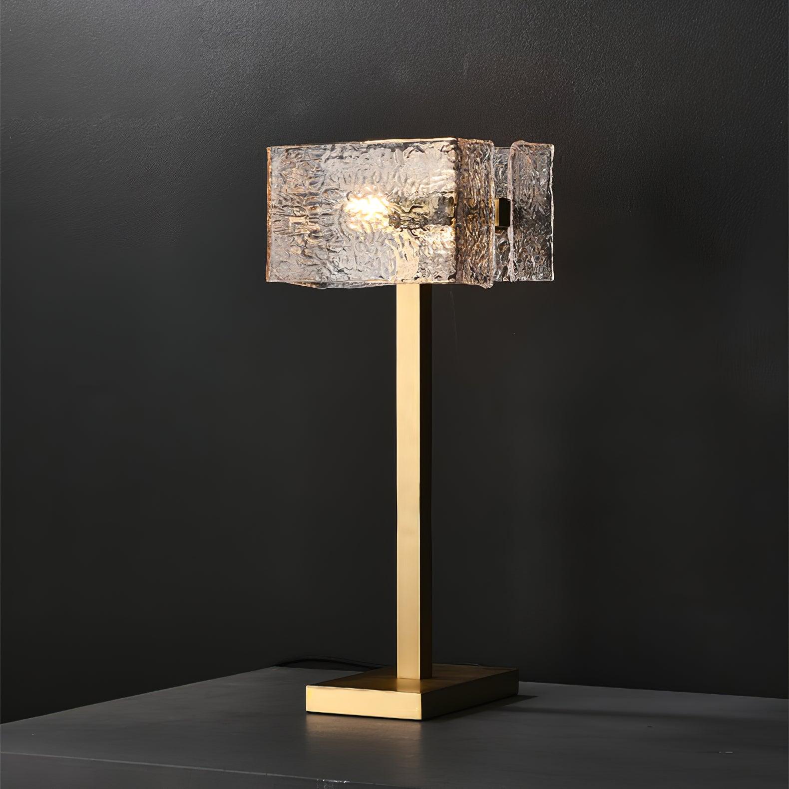 Roosevelt Table Lamp - ∅ 7.8″ x H 19.6″ / Dia 20cm x H 50cm / Brass+Clear / UK plug