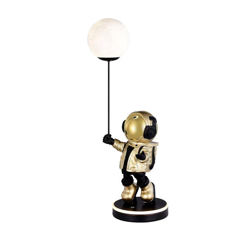 Astronaut and Planet Lamp - Model B Silver / AU plug / Warm Light