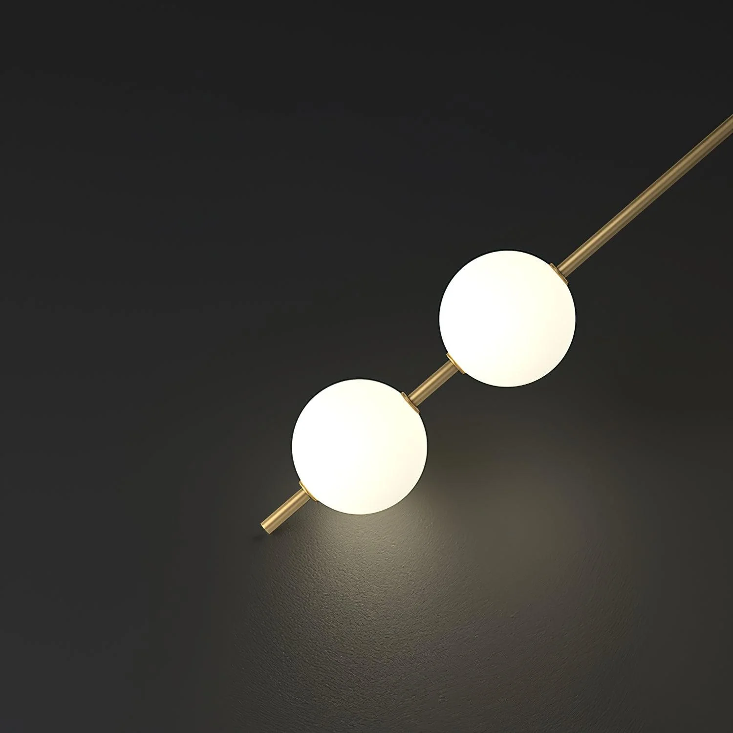 Vertical Balls Wall Lamp - 5 Lamps Set of 2 / Nickel & Glass Ball / Neutral Light
