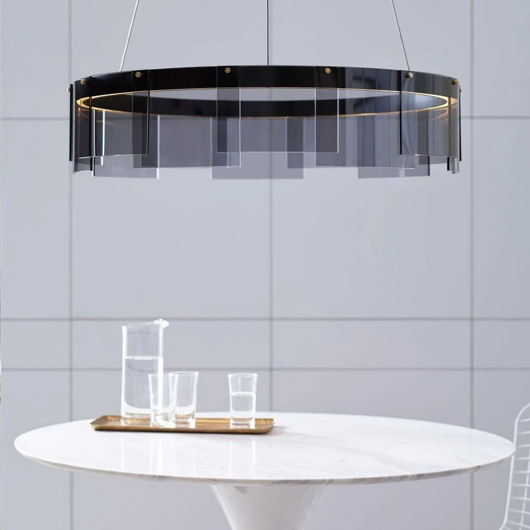 Люстра Stratos LED - ∅80см x 20см, черный, теплый свет