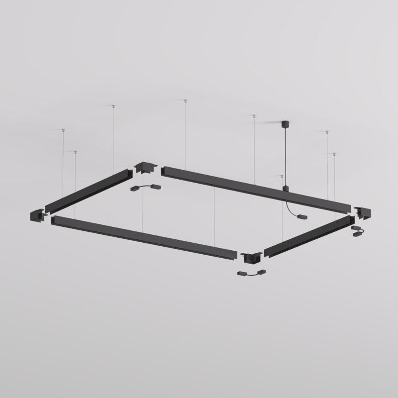 Подвод питания для подвесного монтажа трека SMART BASE, АС 220-240V, IP20, 5м, черный, алюминий TR2124-BK