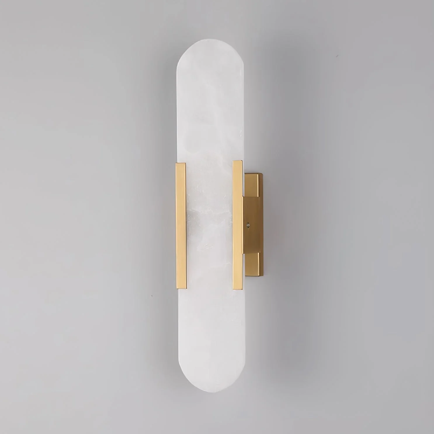 Melange Elongated Alabaster Wall Lamp - Dia 10cm x H 35cm Set of 2 / Black
