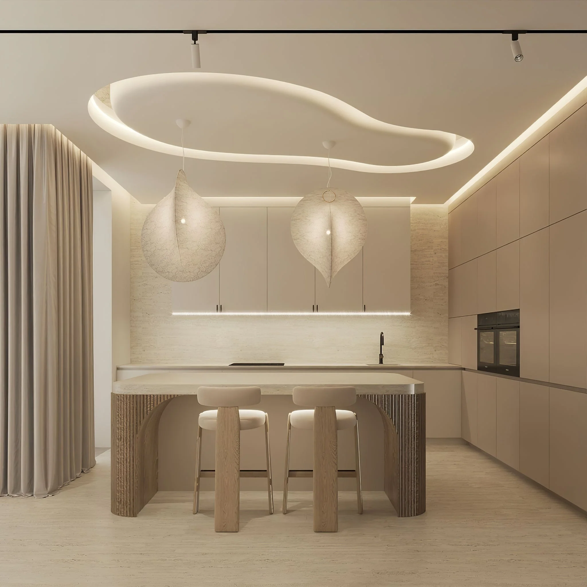 Подвесной светильник Cocoon - ∅40см x 55см, белый