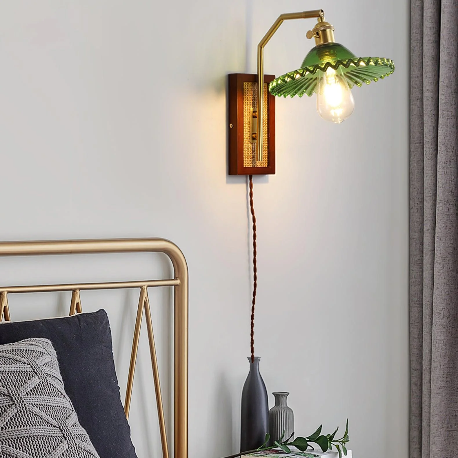Rafi Wall Lamp - Model C ∅ 8.2″ x H 13.7″ Set of 2 / Brass / EU Plug
