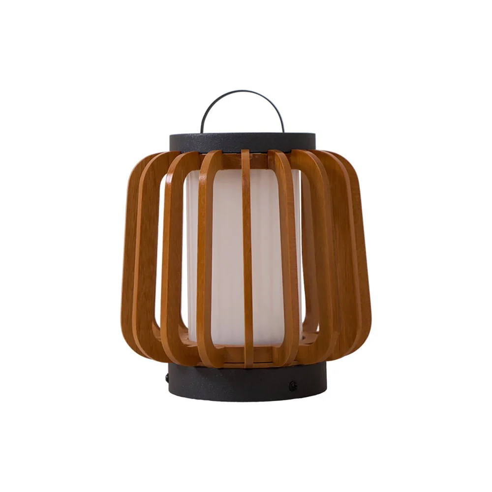 Уличный светильник Portable Lantern модель A - ∅20см x 23см, дерево, USB зарядка