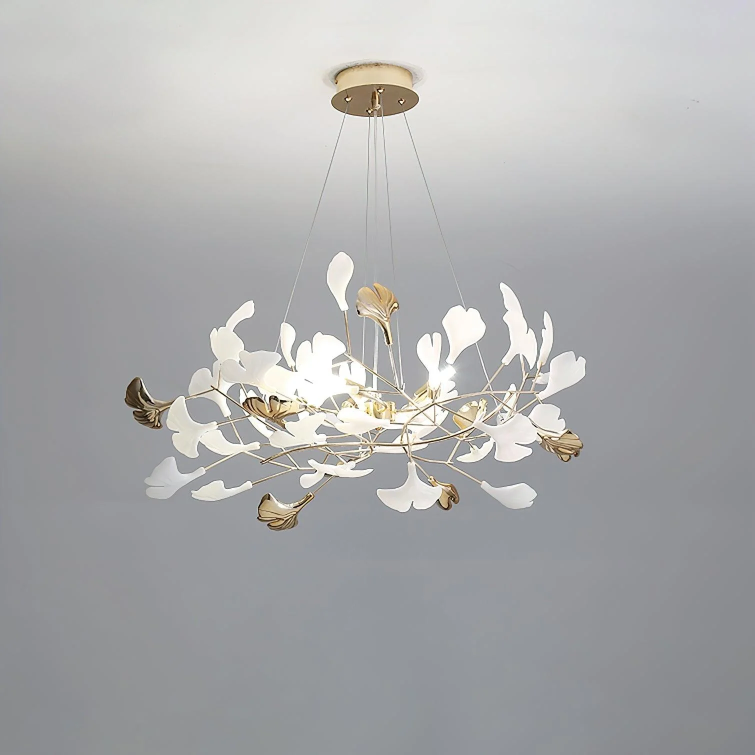 Люстра Gingko R - модель C, 120см x 45см x 45см, золотой, белый