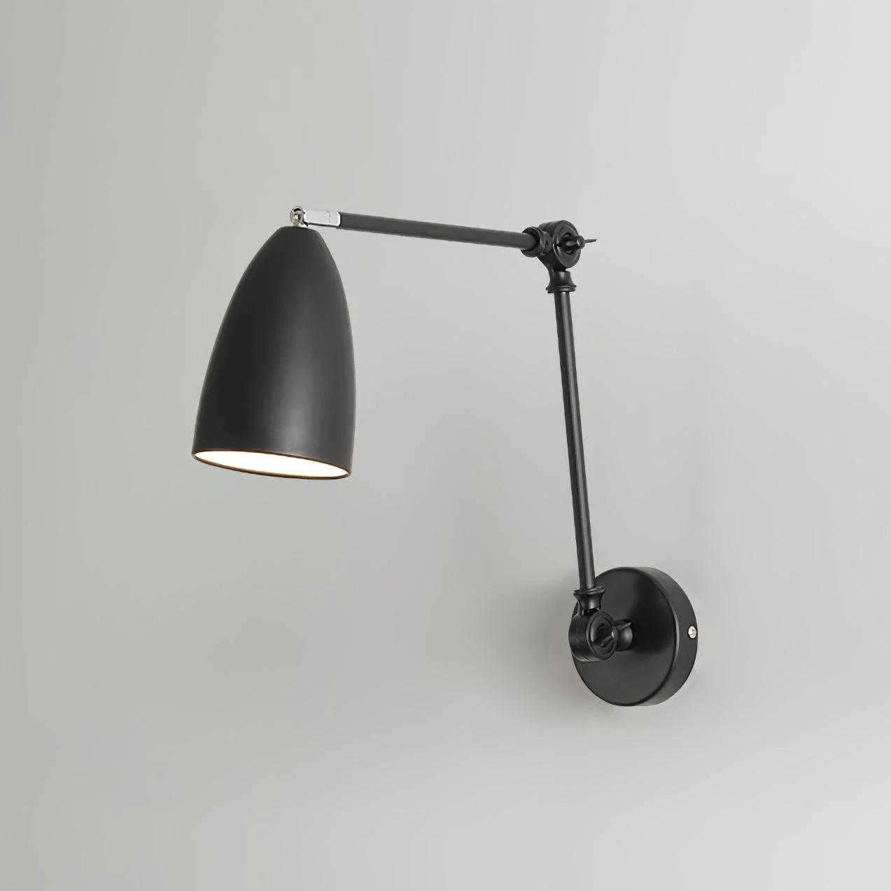 Adjustable Swing Arm Wall Lamp - ∅ 3.9″ x H 6.1″ /  Dia 10cm x H 15.5cm / White / Set of 2