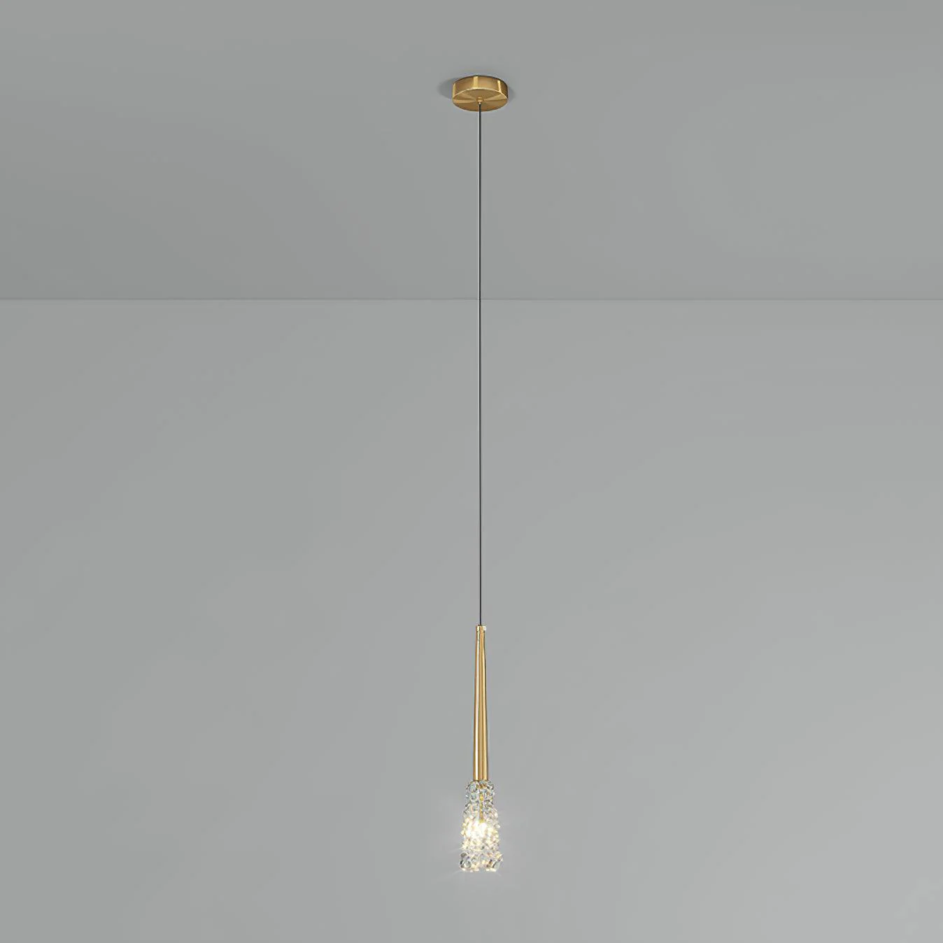 Подвесной светильник Mozzi Crystal - ∅19см x 150см, золотой, прозрачный