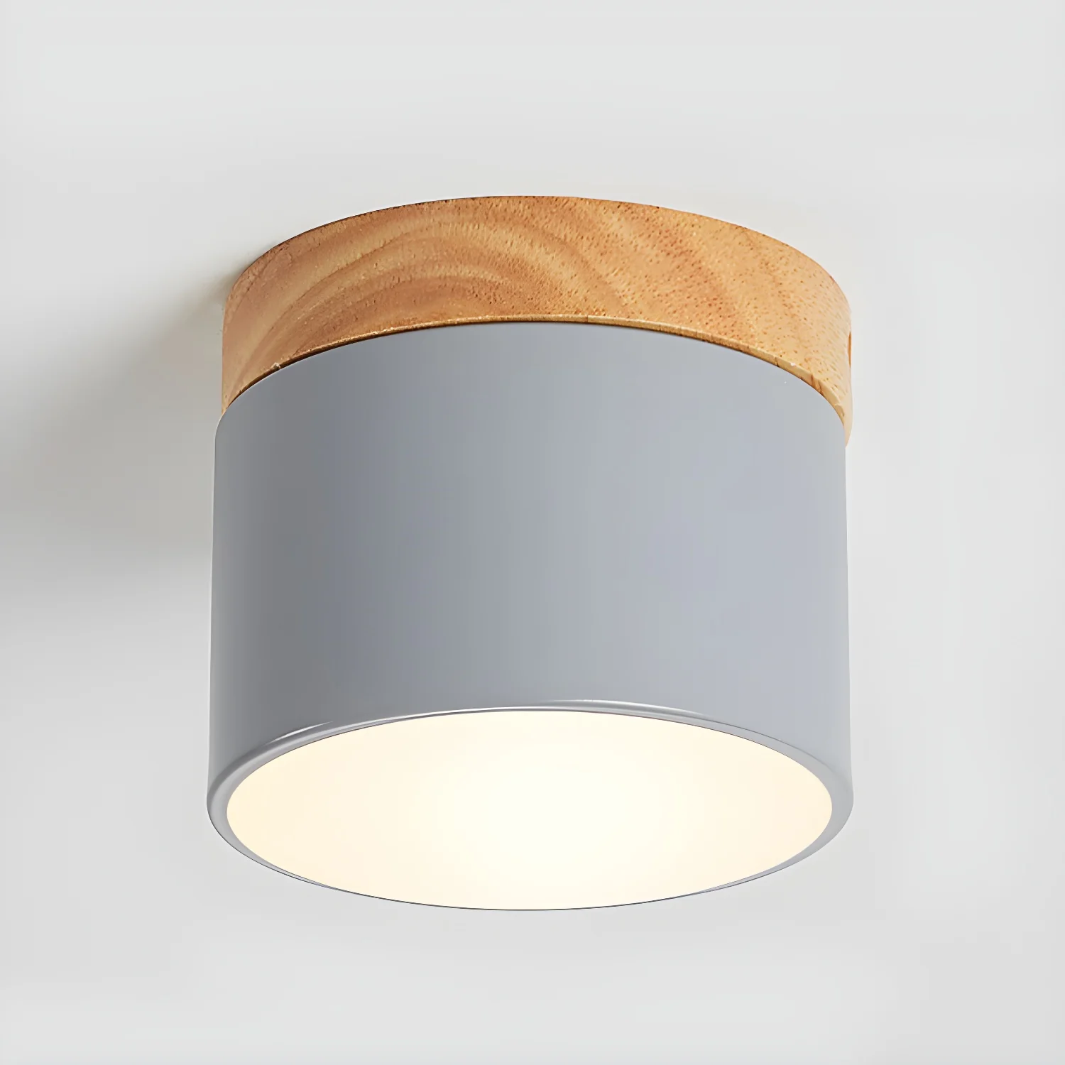 Потолочный светильник Alva Wooden Surface - ∅10см х 8см, зеленый, холодный свет