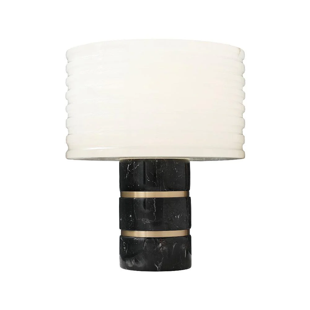 Outela Table Lamp - Model B 10.2″ x H 12.6″ / Dia 26cm x H 32cm / Black+White / US plug