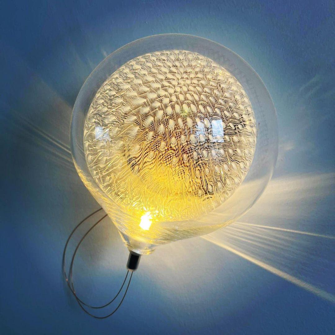 Настенный светильник Mesh Glass - ∅14см x 15см, прозрачный, холодный свет