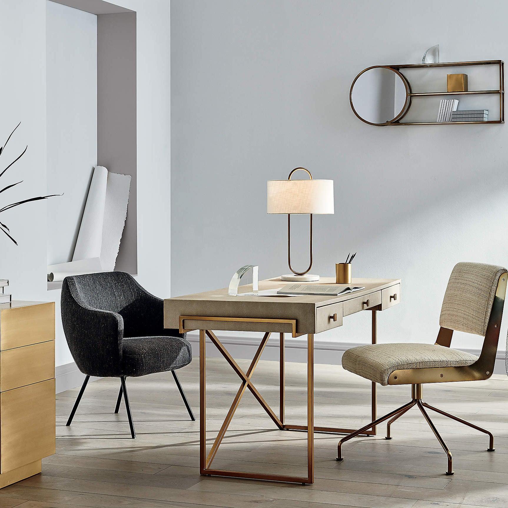 Warner Table Lamp - ∅ 13″ x H 22.8″ /  Dia 33cm x H 58cm / Gold & White / AU plug