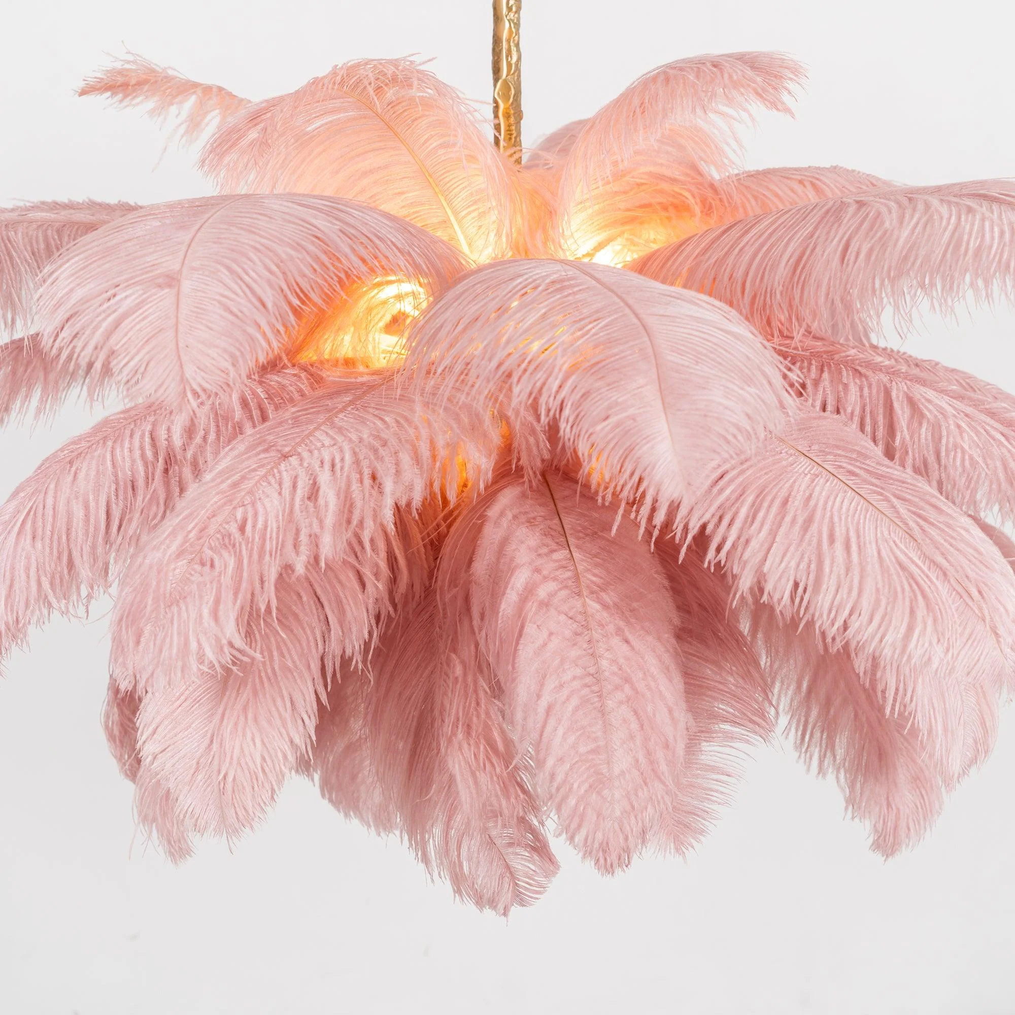 Люстра Ostrich Feather - ∅110см x 90см, серебро, белый