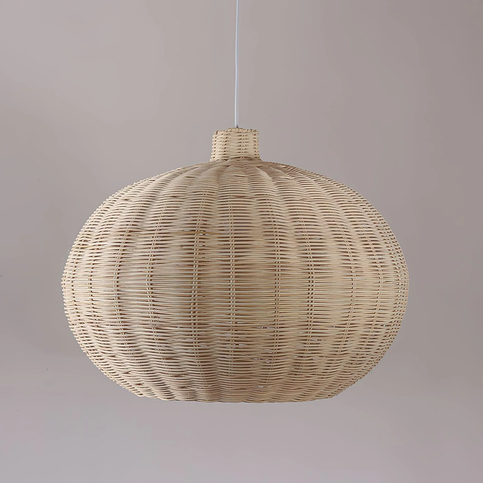 Подвесной светильник Vintage Rattan - ∅48см x 20см, коричневый